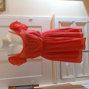 Deb coral colored Summer dress Sz M